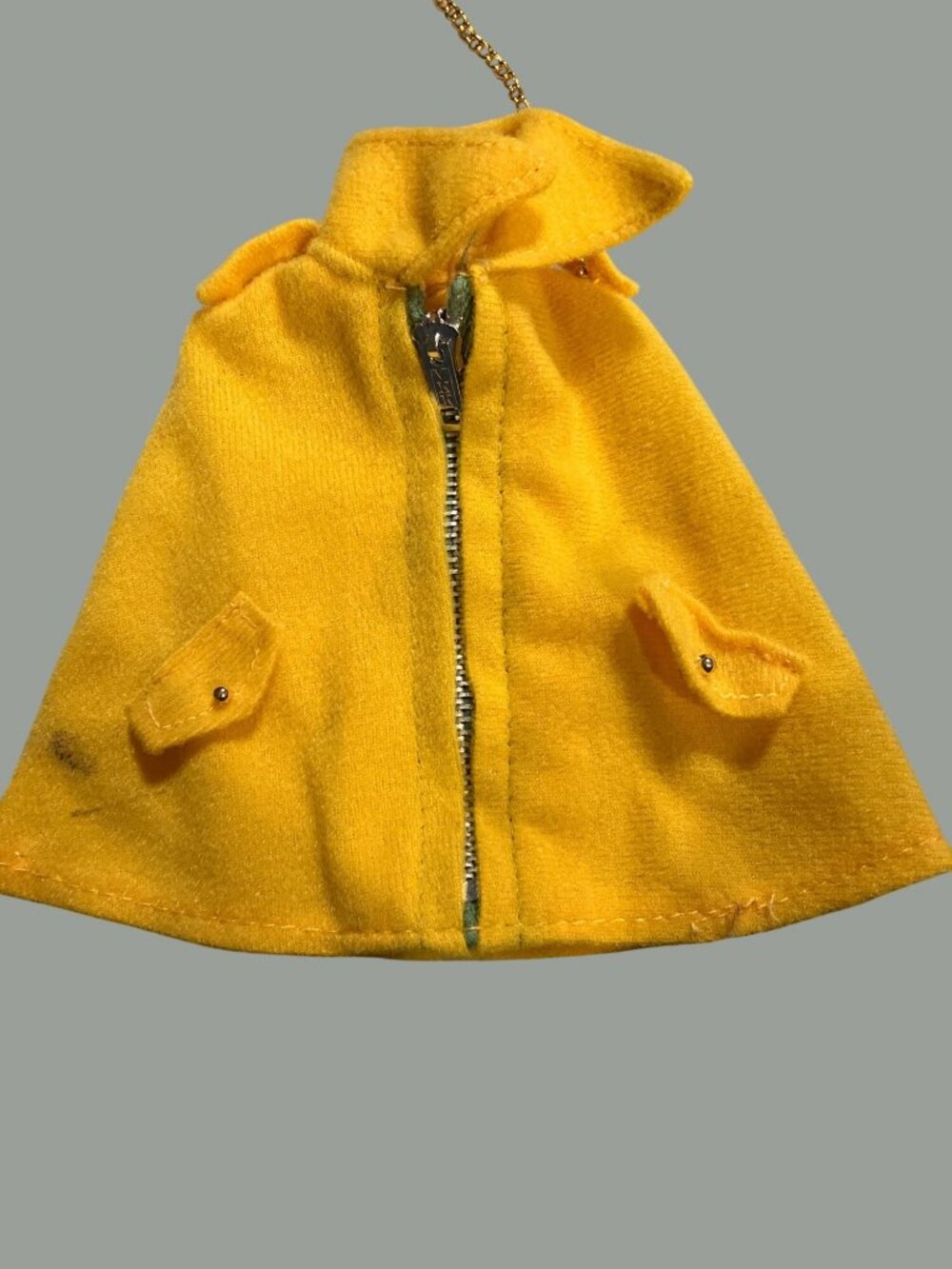 Vintage 1960s Yellow Cape Gold Colored Cape For 11-12 Inch Fashion Doll
